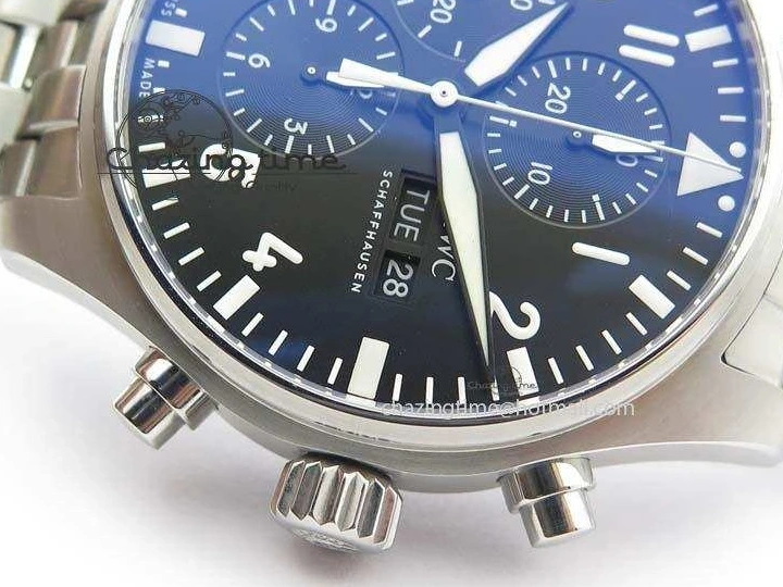 MIROTIME 1231 WaterResistant Pilot Chrono 2016 IW377710 ZF 1:1 Best Edition Black Dial On SS Bracelet A7750 V 7277